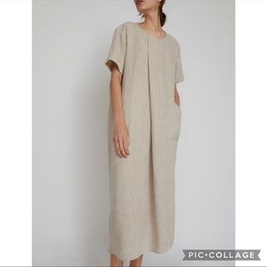 Elegant Beige Linen Dress
